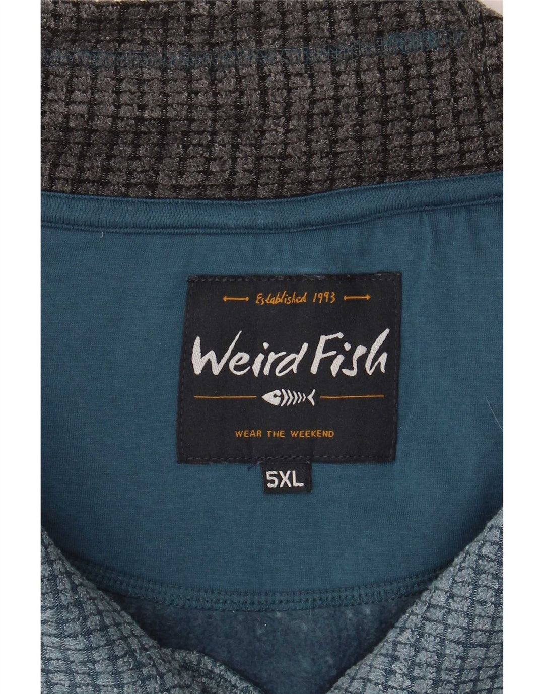 Weird Fish Herren-Sweatshirt mit Reißverschluss am Hals, 5XL, Blau