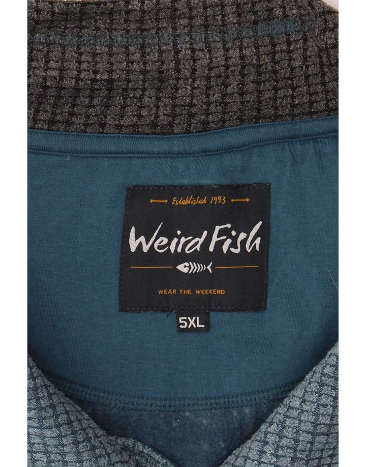 Weird Fish Herren-Sweatshirt mit Reißverschluss am Hals, 5XL, Blau