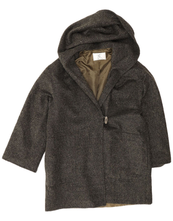 Gold By Michael H Damen Loose Fit Mantel UK 12 Mittelgrüne Wolle