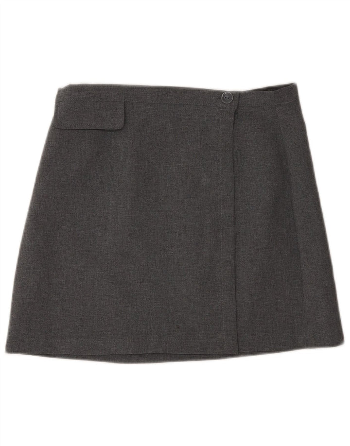Sisley Damen Mini-Wickelrock mit hoher Taille, Größe 44, mittelgroß, W26, grau, Polyester