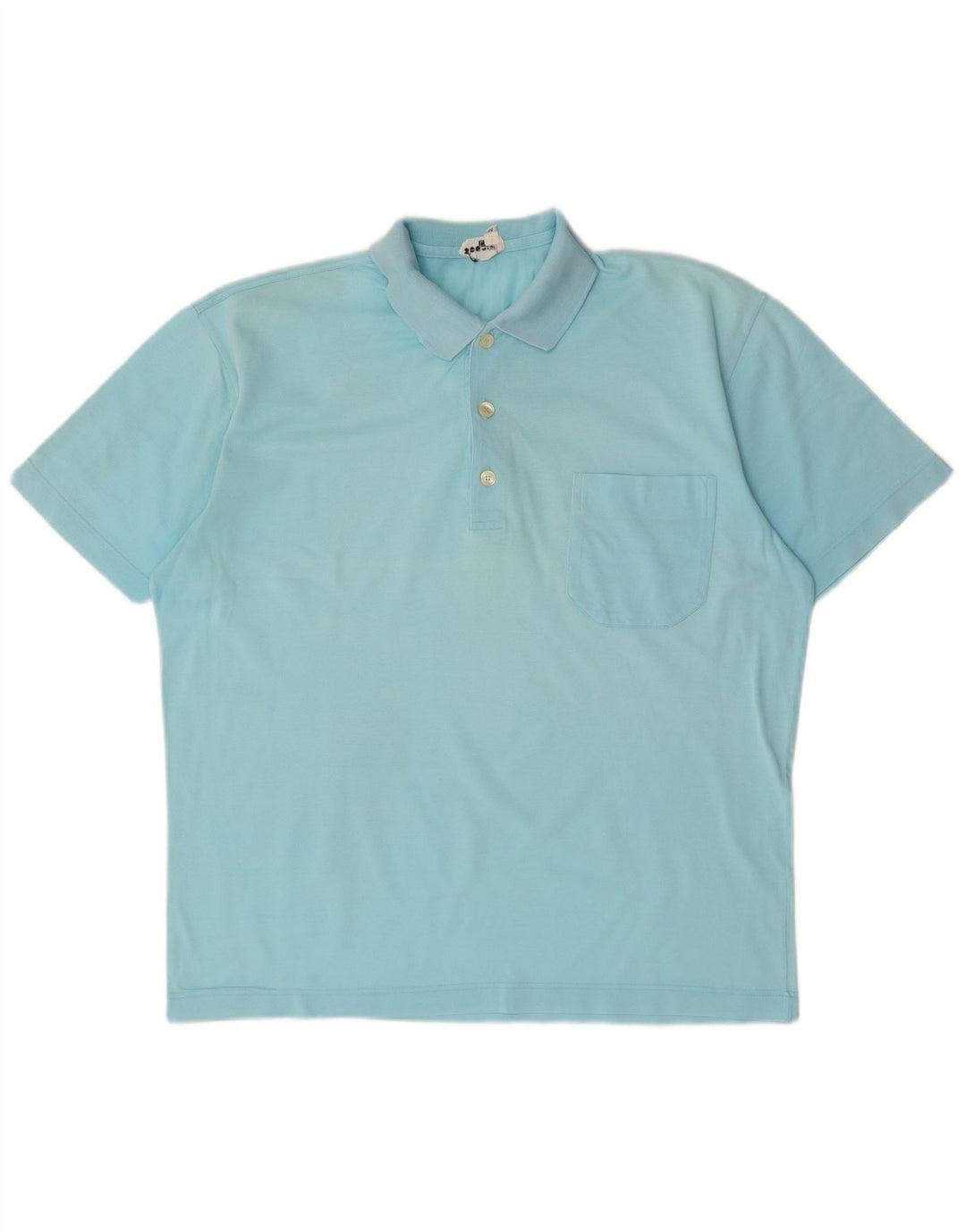 VINTAGE Herren-Poloshirt aus mittelblauer Baumwolle