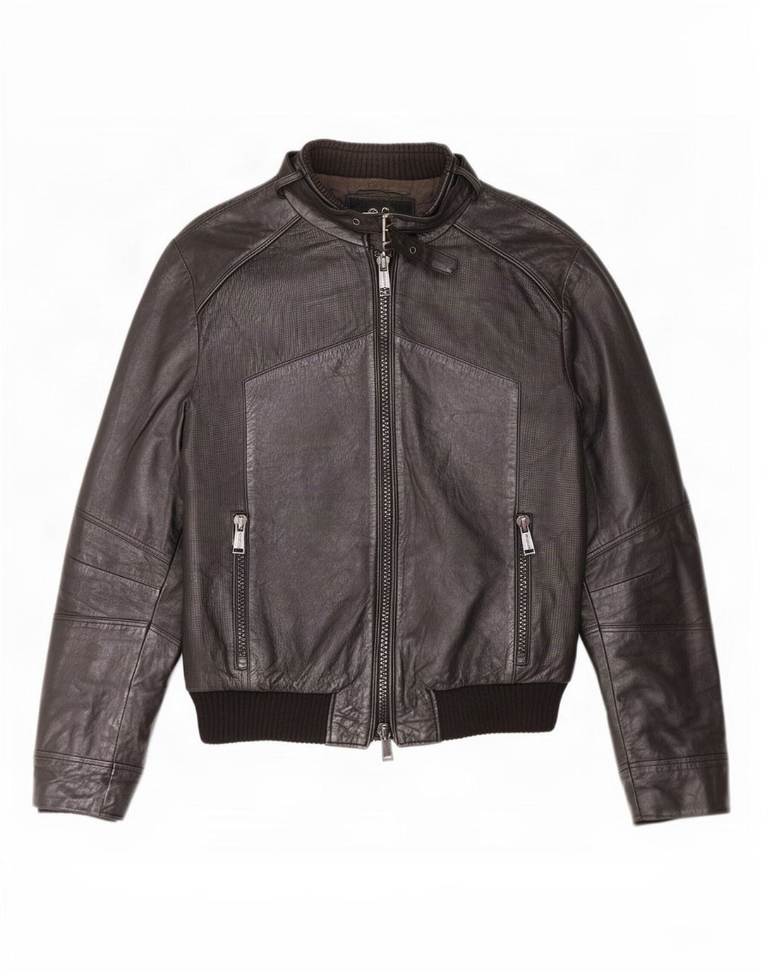 Antony Morato Herren Lederjacke UK 38 Medium Schwarz