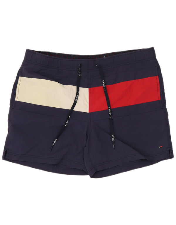 Tommy Hilfiger Herren-Badeshorts, groß, marineblau, Colourblock-Polyamid
