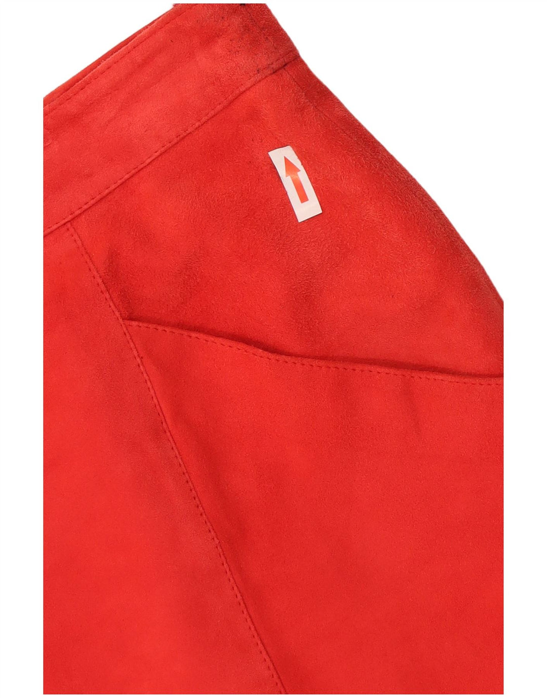 Vintage Damen Wildleder Gerader Rock W34 Groß Rot