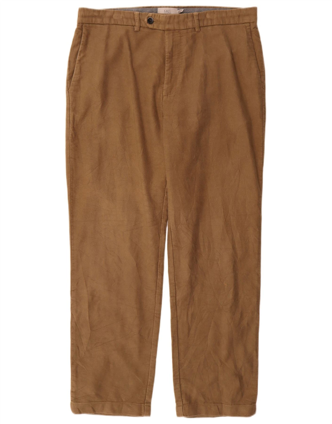 Marks & Spencer Herren-Anzughose, gerade, normal, W36, L31, Beige, Baumwolle
