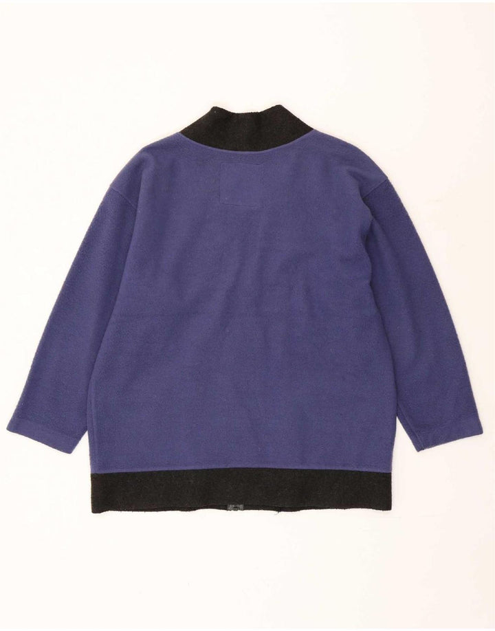 Benetton Herren-Cardigan mit lockerer Passform, klein, blau, Farbblock-Polyester