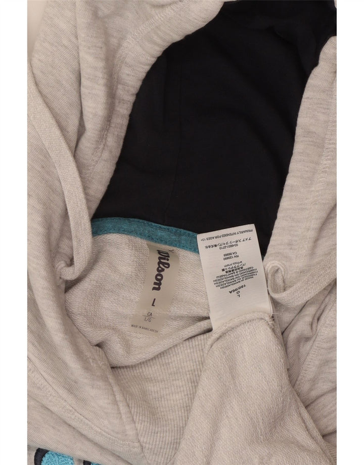 WILSON Herren-Kapuzenpullover mit Grafik, groß, grau gesprenkelte Baumwolle