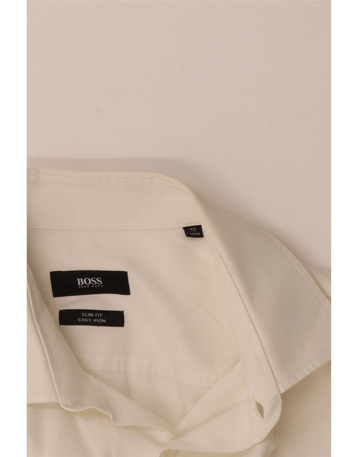 Hugo Boss Herren Slim Fit Hemd Größe 39 15 1/2 Mittelweiß