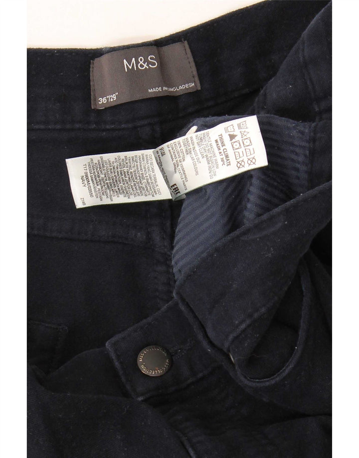 Marks & Spencer Herren-Crop-Jeans W36 L24 Marineblaue Baumwolle