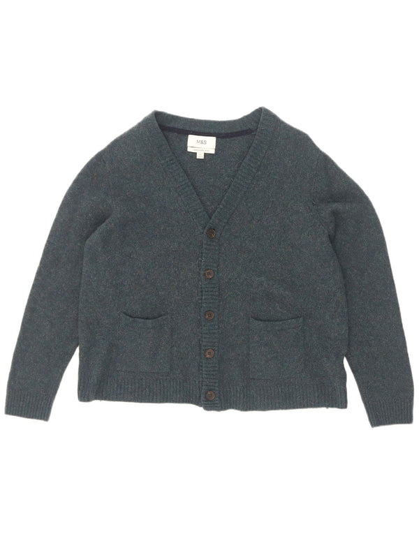 Marks & Spencer Mens Cardigan Sweater 2XL Blue Wool