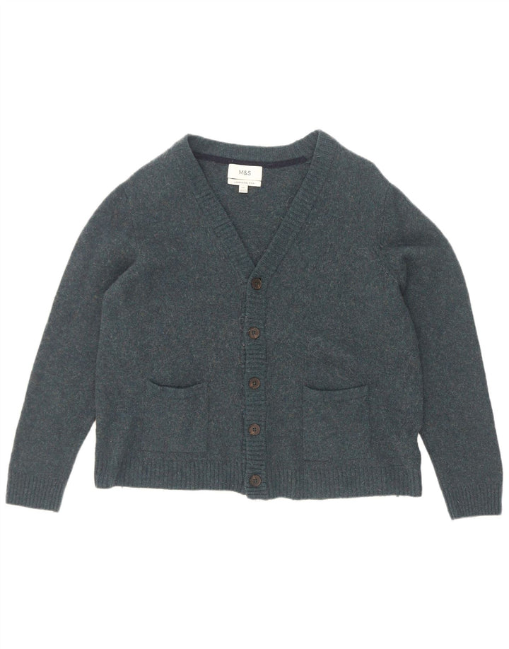 Marks & Spencer Herren Strickjacke 2XL Blaue Wolle