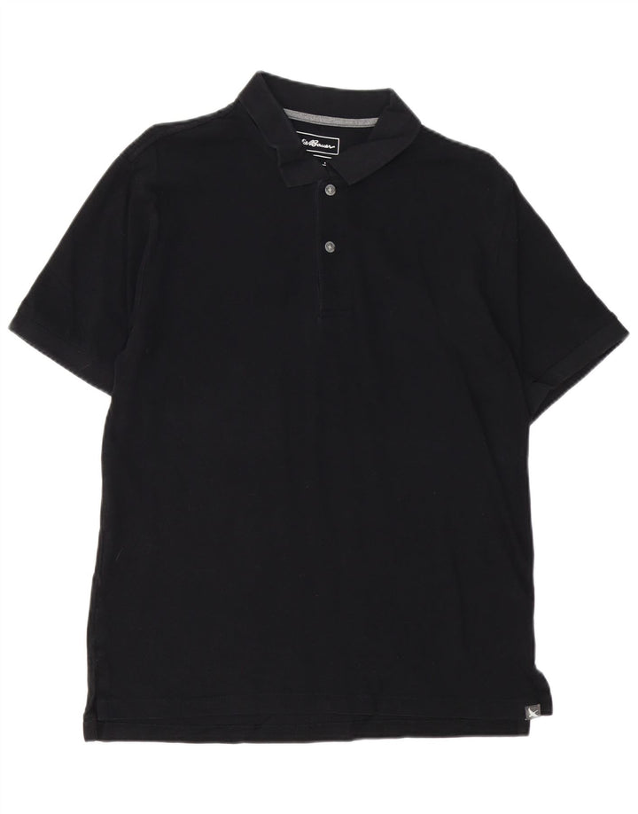 EDDIE BAUER Herren Poloshirt Mittelschwarz Baumwolle