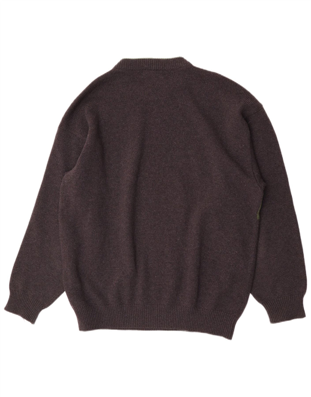 Iceberg Herren-Pullover mit grafischem Rundhalsausschnitt, XL, graue Wolle, Retro-Stil