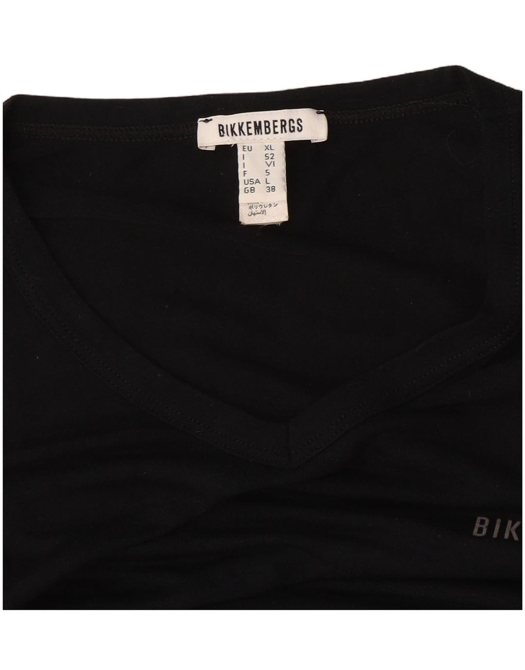 Bikkembergs Herren T-Shirt Top UK 38 Medium Schwarz Modal