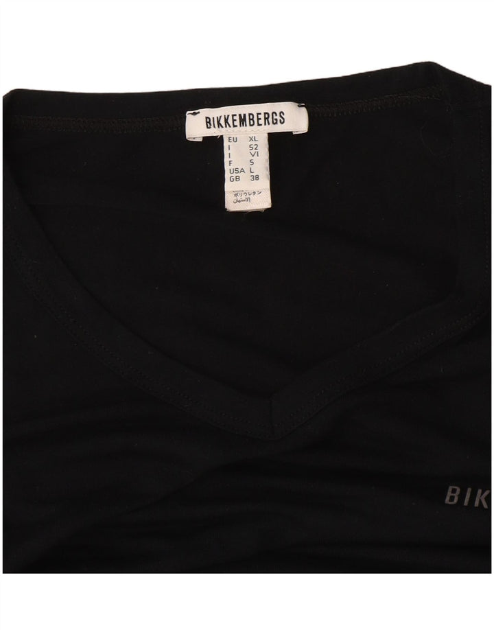 Bikkembergs Herren T-Shirt Top UK 38 Medium Schwarz Modal
