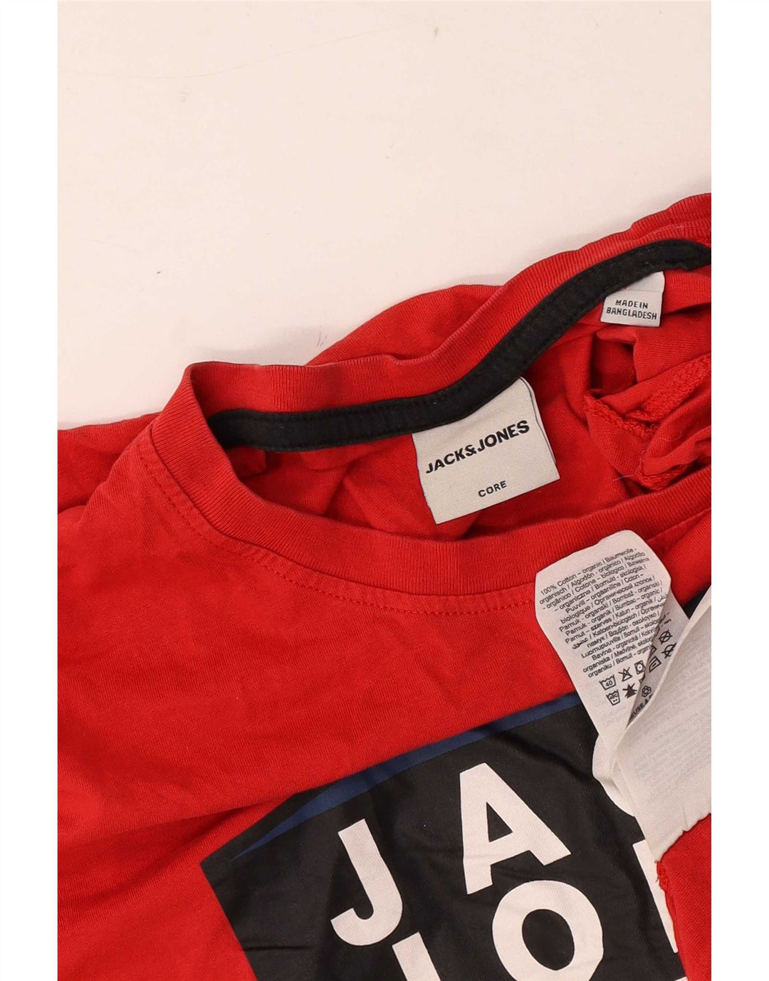 Jack & Jones Herren Grafik-T-Shirt-Oberteil aus mittelroter Baumwolle