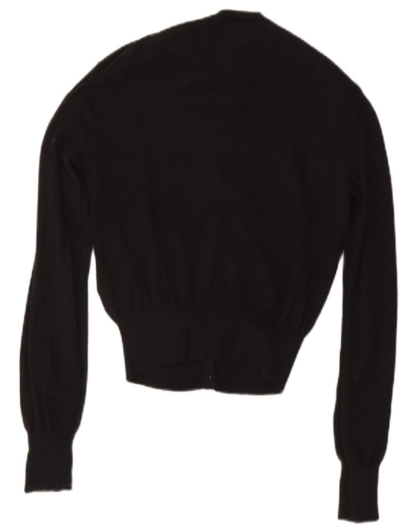 Polo Ralph Lauren Damen-Cardigan-Pullover UK 14 Große schwarze Baumwolle