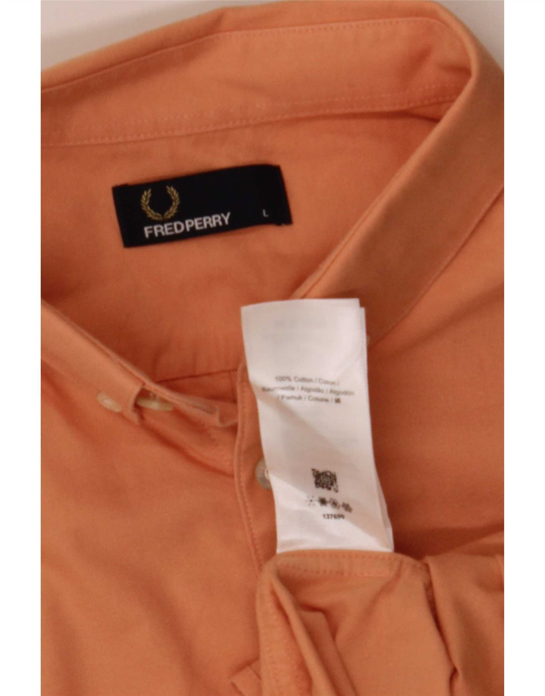 Fred Perry Herren Kurzarmhemd Große Orange Baumwolle