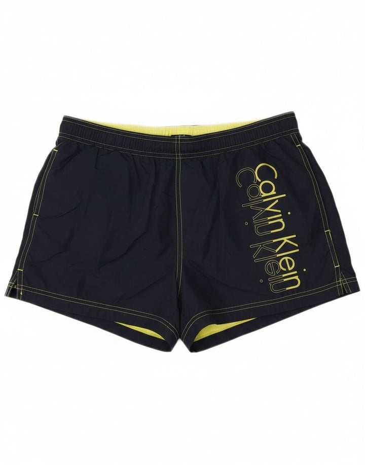 Calvin Klein Herren-Badeshorts mit Grafik, groß, marineblaues Polyester