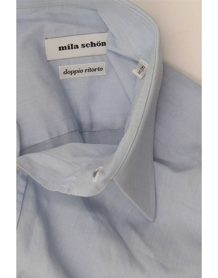 Mila Schon Herren Kurzarmhemd Größe 41 16 Large Blau