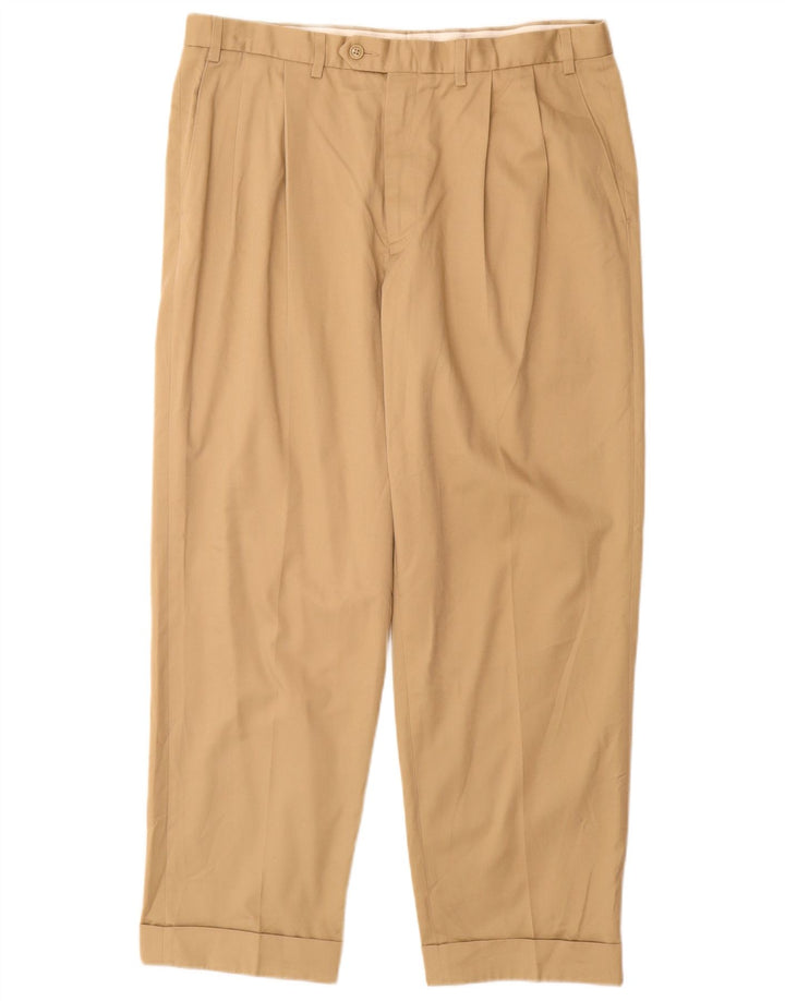 MARKS & SPENCER Herren-Anzughose mit Reißverschlüssen, W36, L29, beige, Polyester