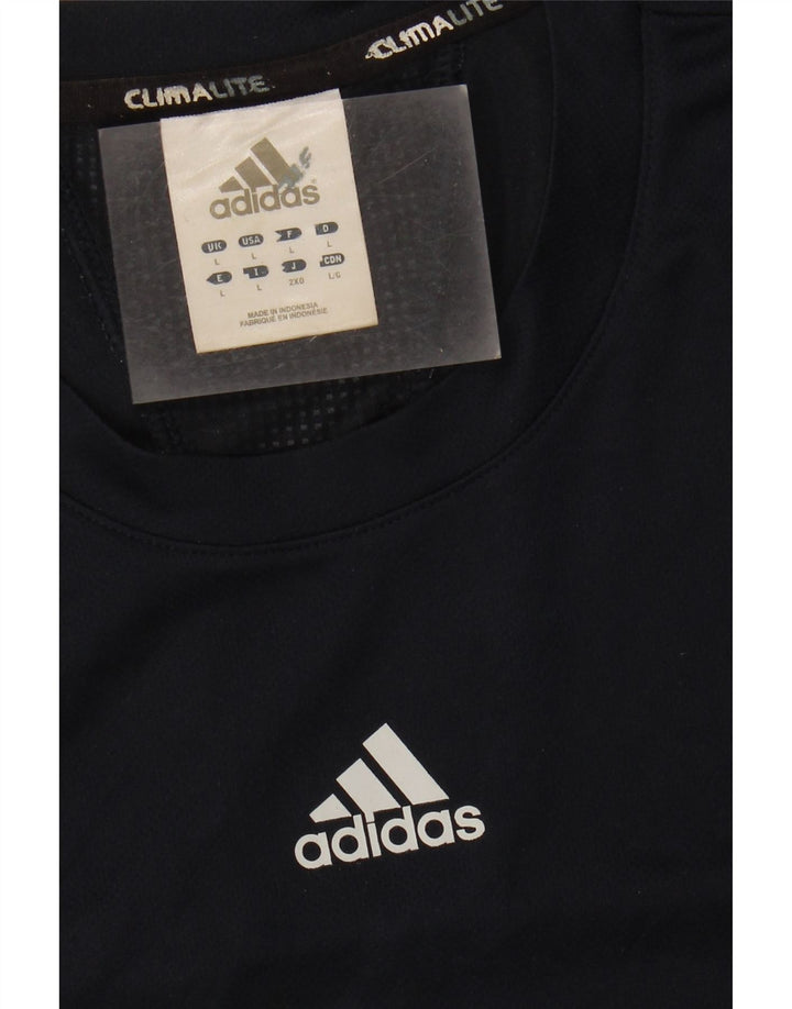 ADIDAS Mens Climalite T-Shirt Top Large Navy Blue