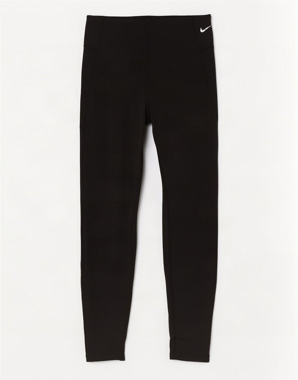 Nike Damen Dri Fit Crop Leggings UK 14 Medium Schwarz Polyester