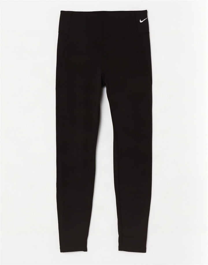 Nike Damen Dri Fit Crop Leggings UK 14 Medium Schwarz Polyester