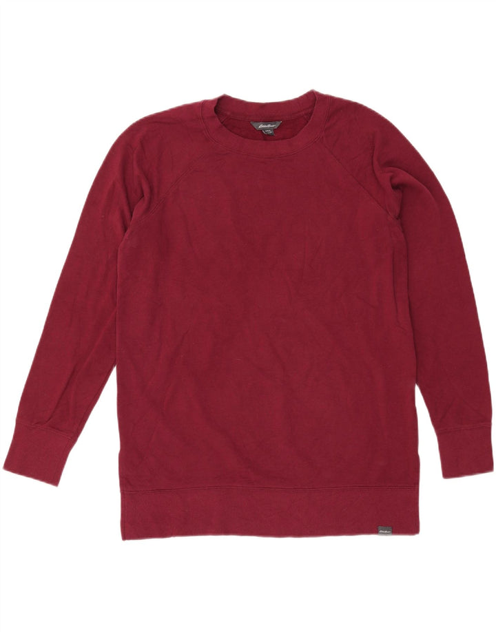Eddie Bauer Damen-Sweatshirt-Pullover, UK 14, mittlere Burgunder-Baumwolle