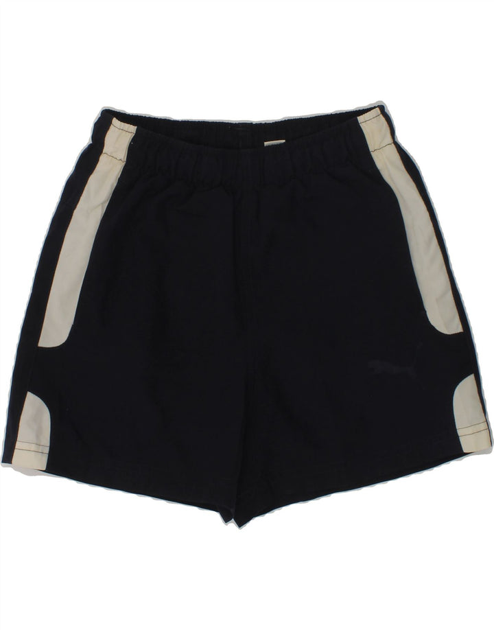 PUMA Boys Sport Shorts 15-16 Years Navy Blue Colourblock Polyester | Vintage Puma | Thrift | Second-Hand Puma | Used Clothing | Messina Hembry 