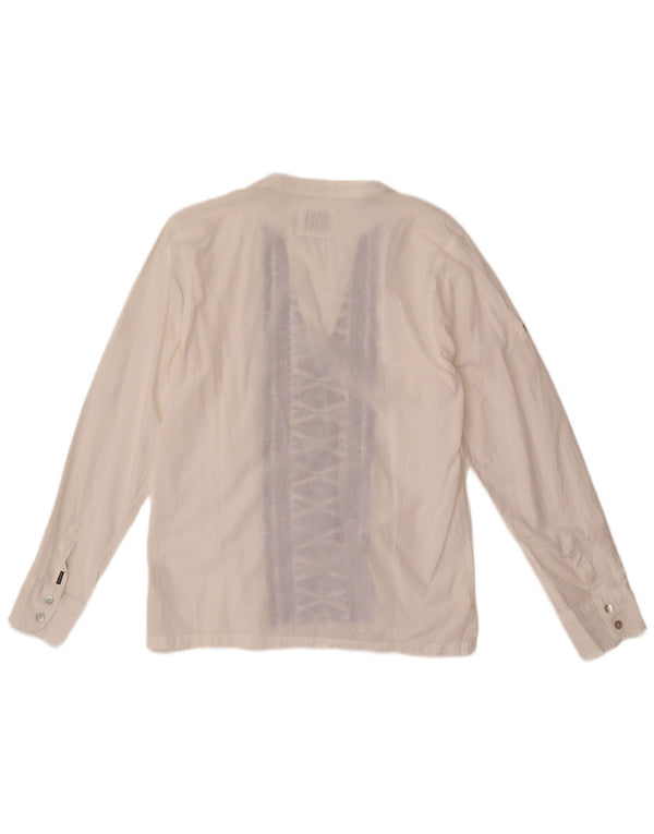 Scotch & Soda Langarm-Hemdbluse für Mädchen, 13–14 Jahre, weiß, geometrisch