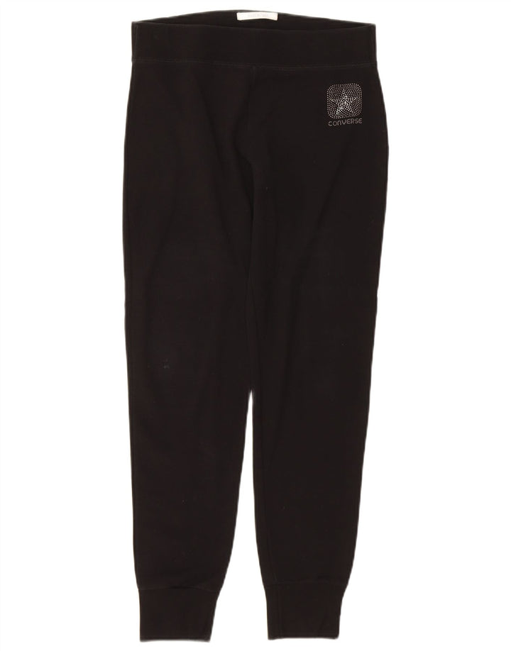 CONVERSE Womens Tracksuit Trousers Joggers UK 12 Medium  Black