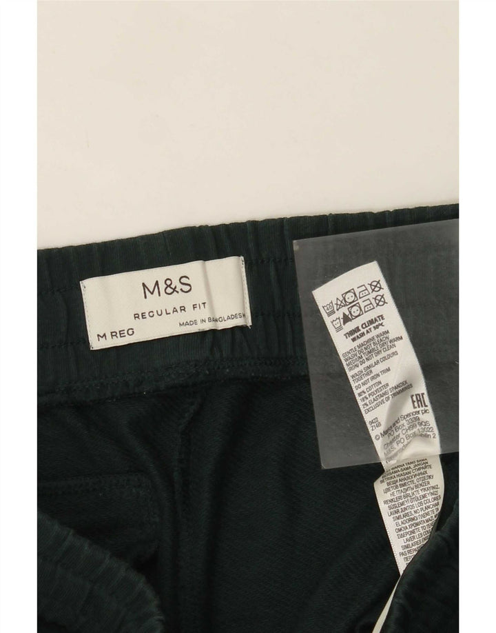 Marks & Spencer Herren-Trainingshose mit normaler Passform, mittelgrüne Baumwolle