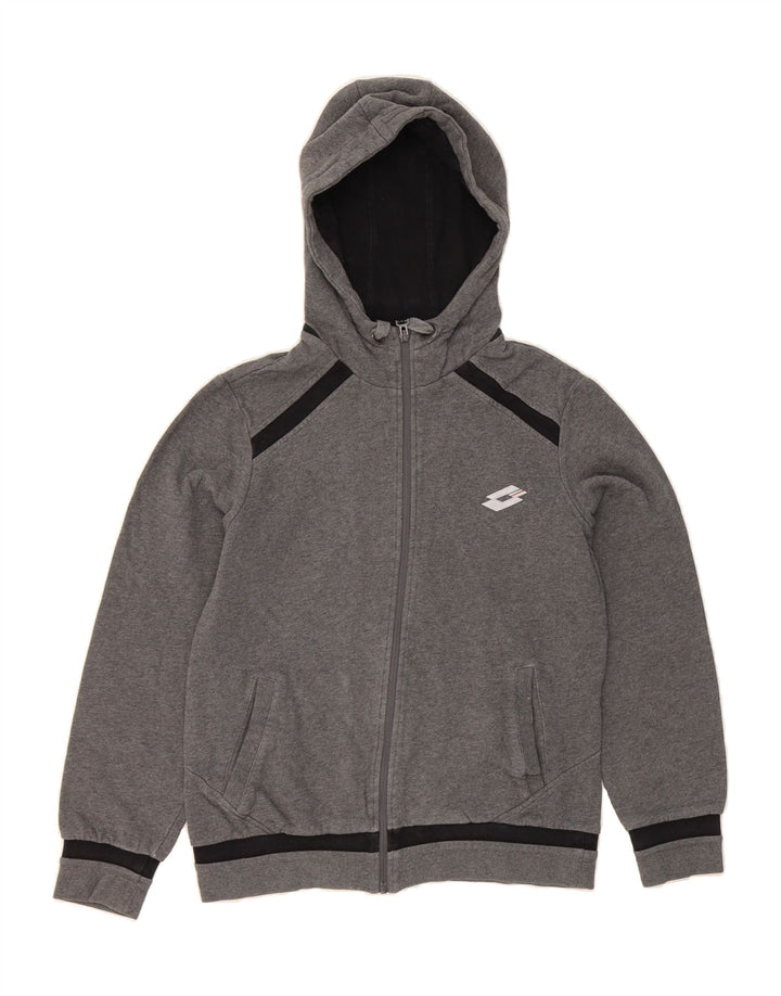 LOTTO Mens Zip Hoodie Sweater Medium Grey Vintage Lotto and Second-Hand Lotto from Messina Hembry 
