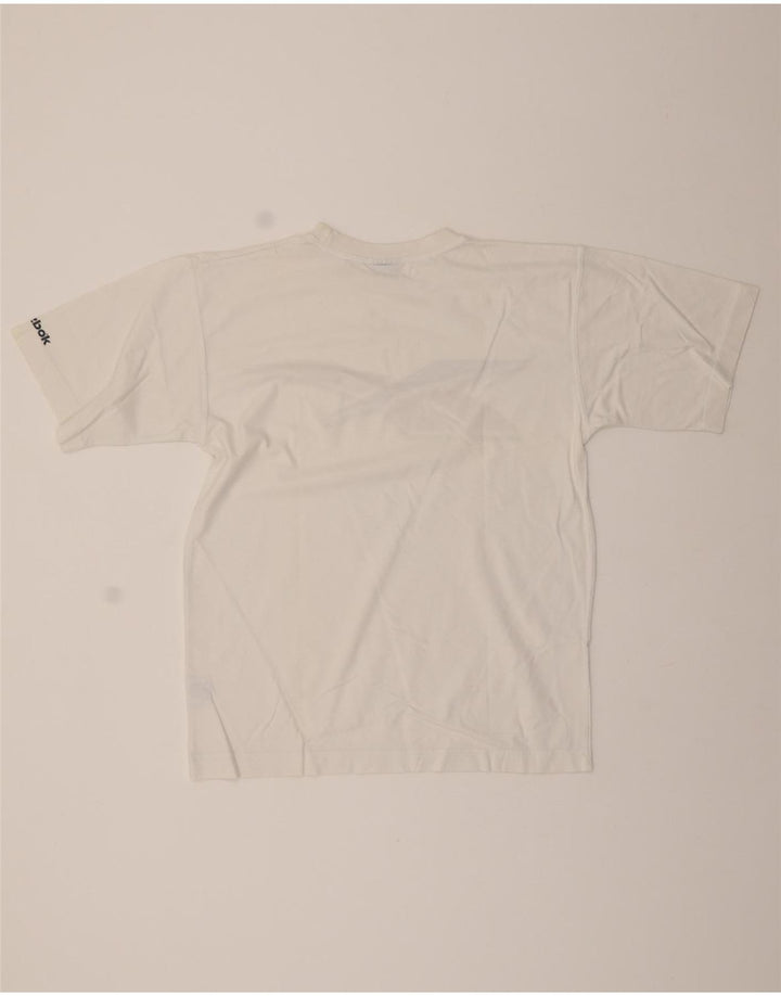 REEBOK Mens Graphic T-Shirt Top Small White Vintage Reebok and Second-Hand Reebok from Messina Hembry 