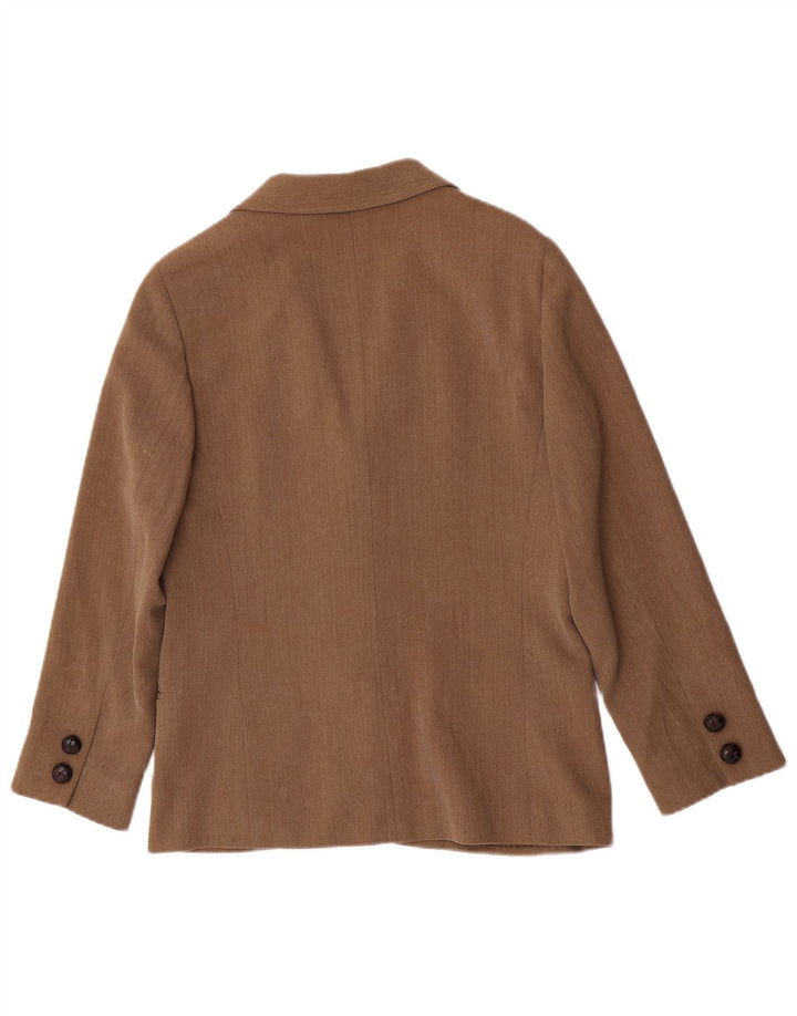 Genny Damen 3-Knopf-Blazerjacke IT 42 Mittelbraun