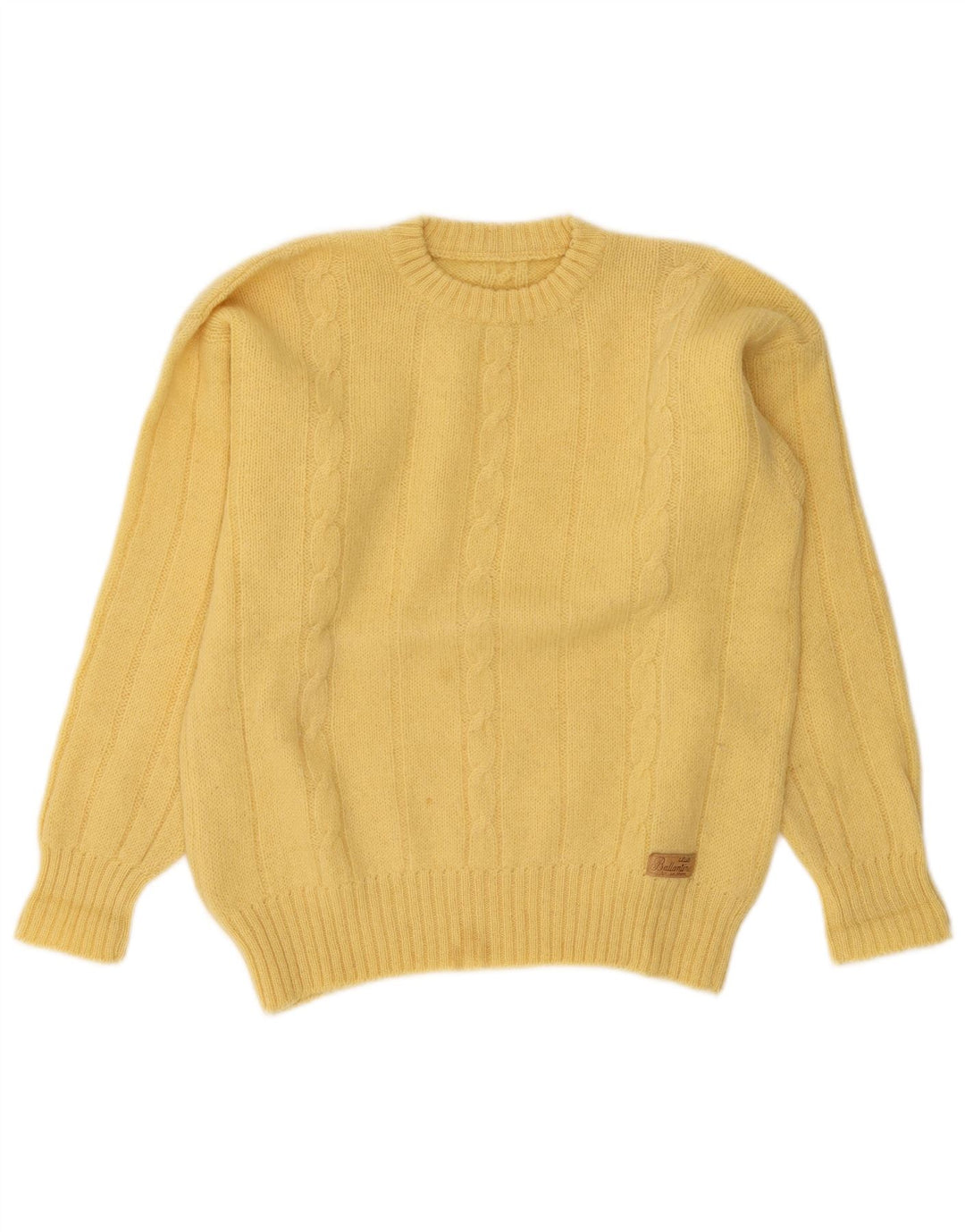 Vintage Herren Pullover mit Rundhalsausschnitt Mittelgelb