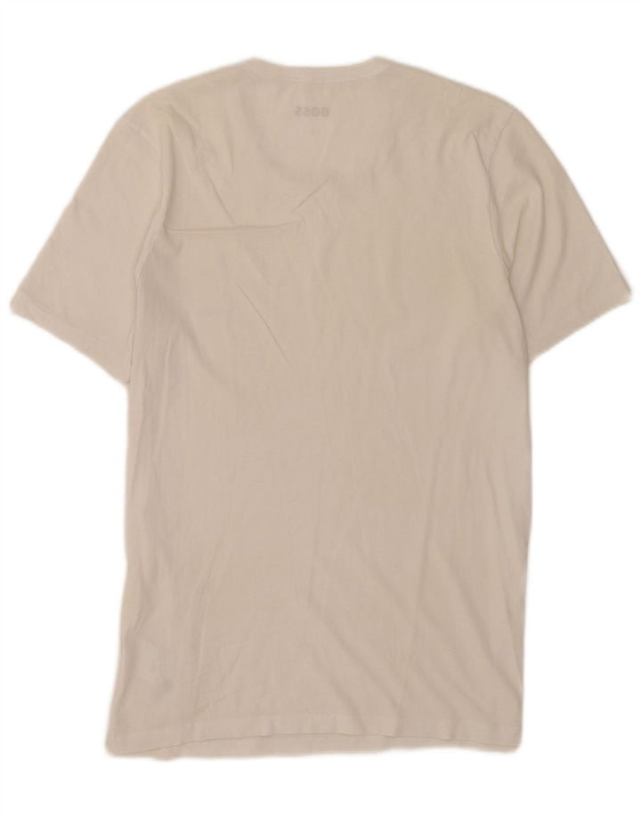 Hugo Boss Herren T-Shirt Top Small aus weißer Baumwolle