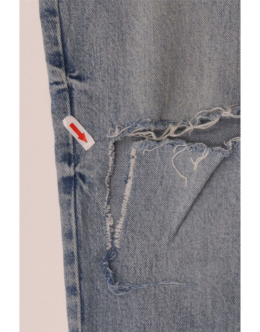 Zara Damen Distressed Straight Jeans EU 40 Medium W30 L28 Blau