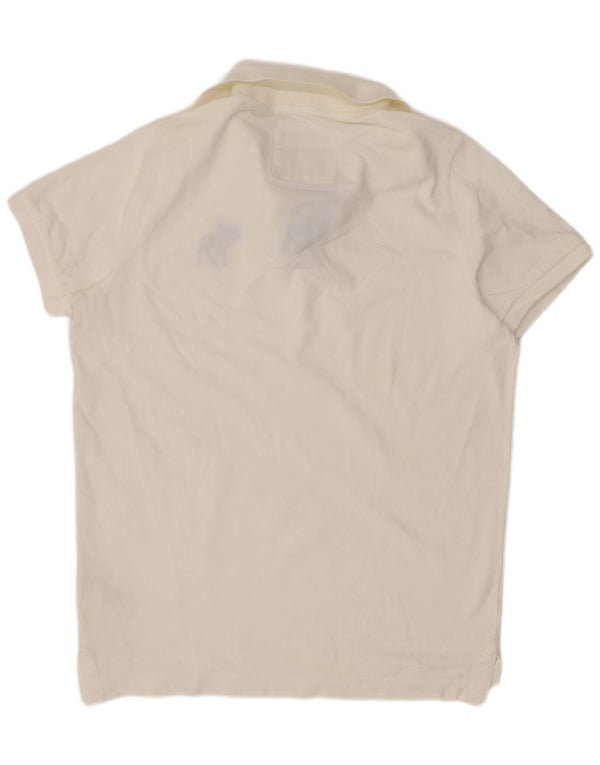 Abercrombie & Fitch Herren-Muskel-Poloshirt 2XL aus weißer Baumwolle