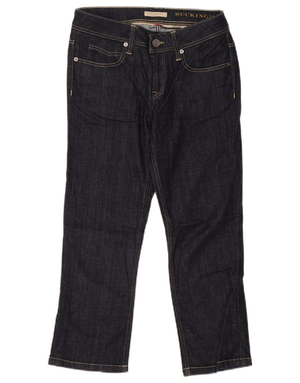 Burberry Damen Buckingham Straight Jeans W26 L22 Marineblau Baumwolle