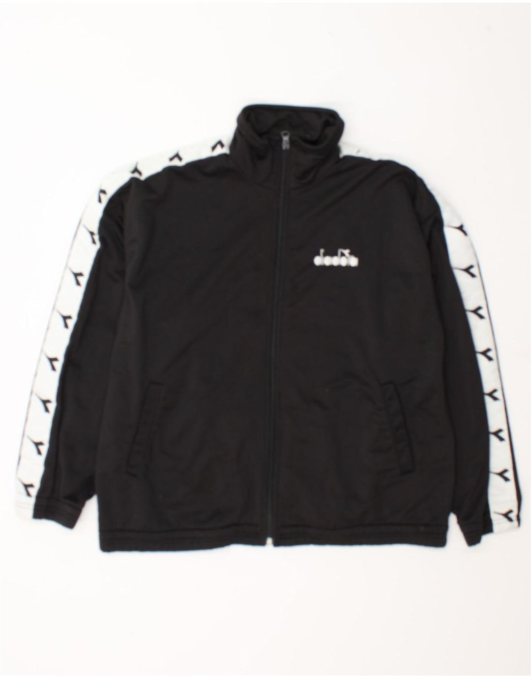 Diadora Herren-Trainingsanzugoberteil mit Grafik, UK 38, Mittelschwarz, Farbblock