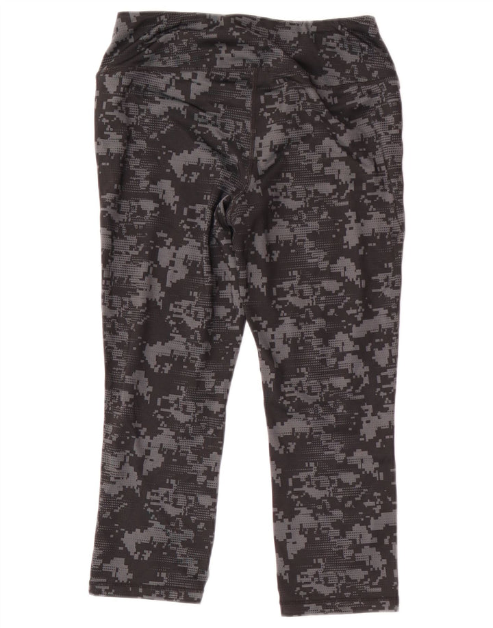Reebok Damen Capri-Leggings UK 8 Small Schwarz Camouflage