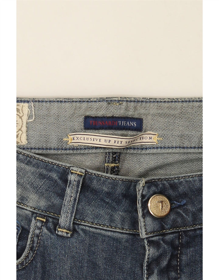 TRUSSARDI Womens Slim Jeans W27 L31 Blue Cotton Vintage Trussardi and Second-Hand Trussardi from Messina Hembry 