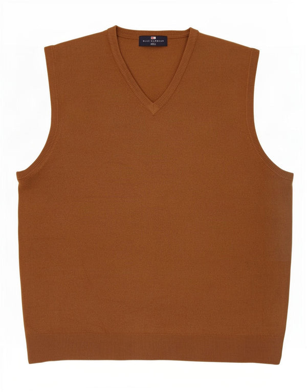 Marks & Spencer Herren Blue Harbor Vest Tank Top Large Beige Acryl