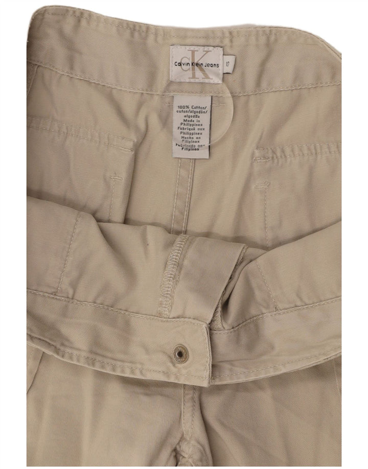 CALVIN KLEIN Damen Shorts US 10 Medium W27 Grüne Baumwolle