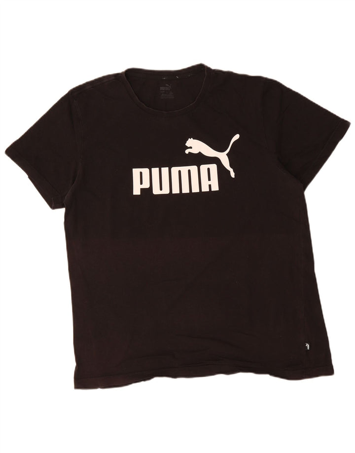 Puma Herren T-Shirt mit Grafik, groß, aus schwarzer Baumwolle