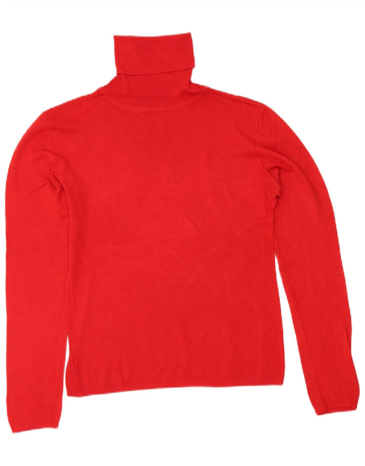Rollkragenpullover für Damen von Zara, Gr. 44, Größe L, Rot, Viskose