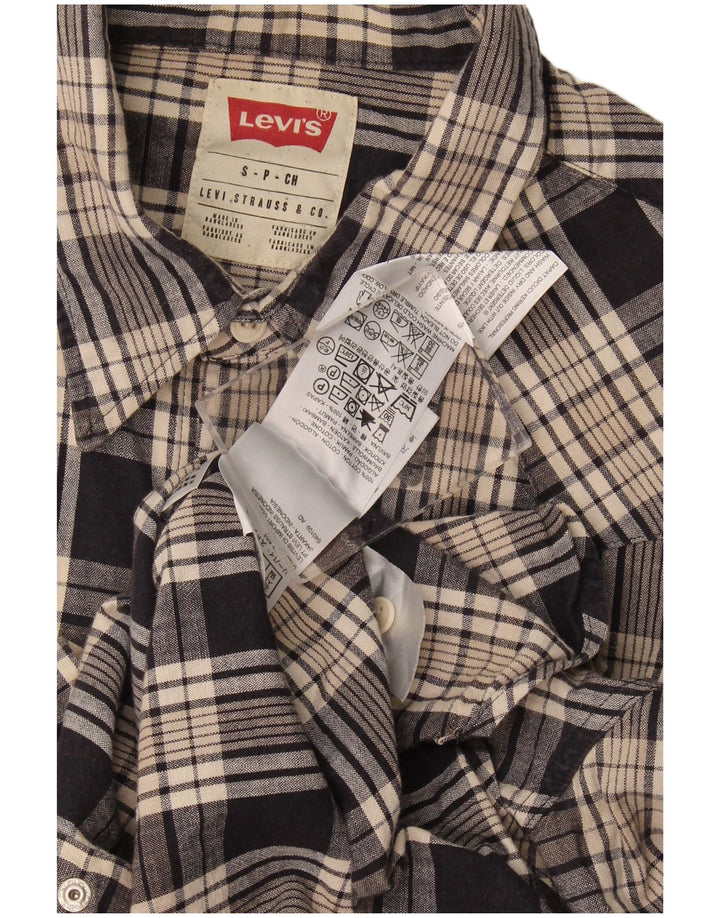 Levi's Herren-Flanellhemd, klein, grau kariert, Baumwolle