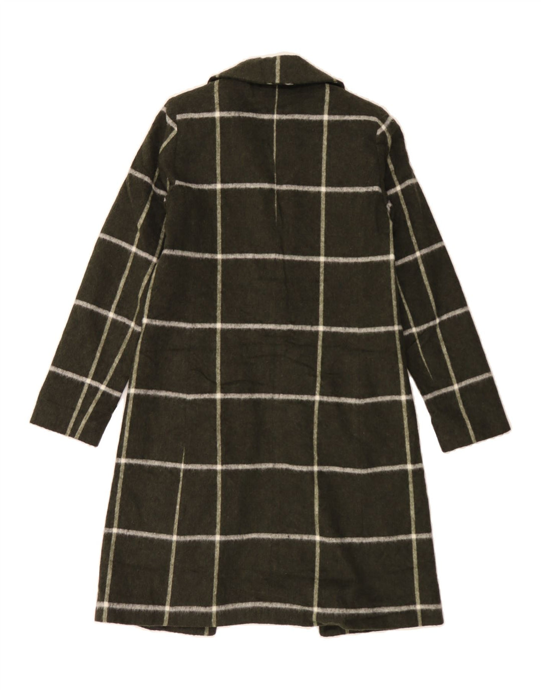 OASIS Womens Overcoat UK 6 XS Khaki Check Acrylic Vintage Oasis and Second-Hand Oasis from Messina Hembry 